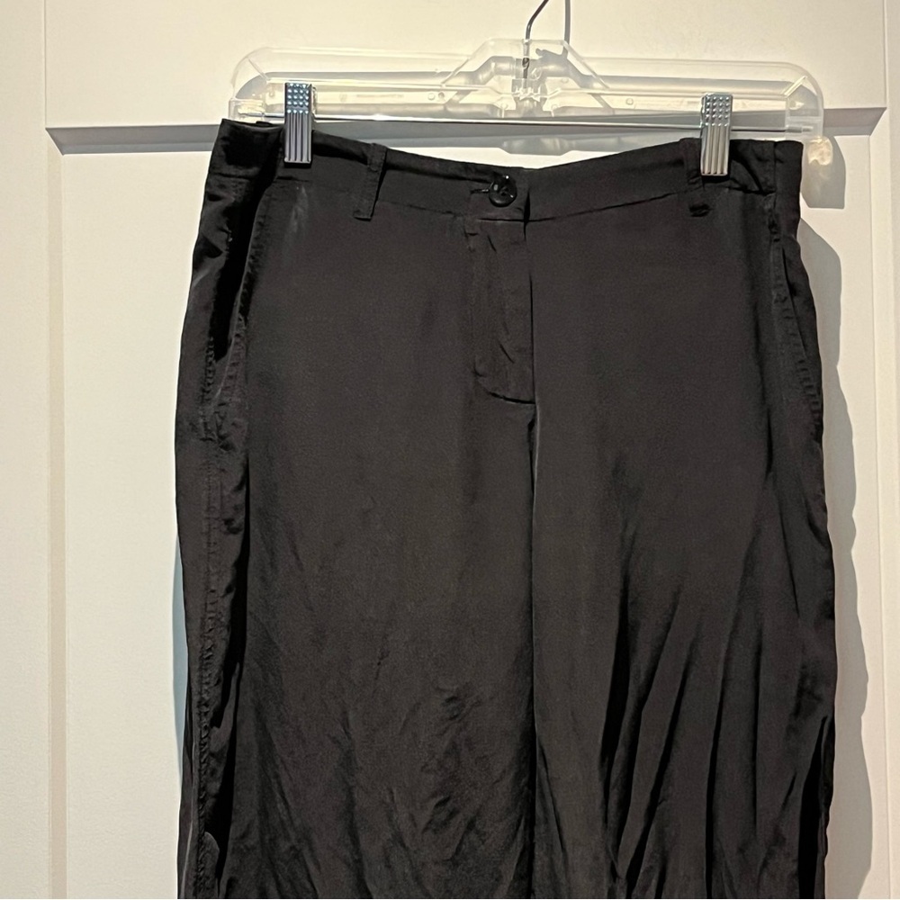 💯 Silk Judith & Charles Wide Leg Mid Rise Flowy Trousers